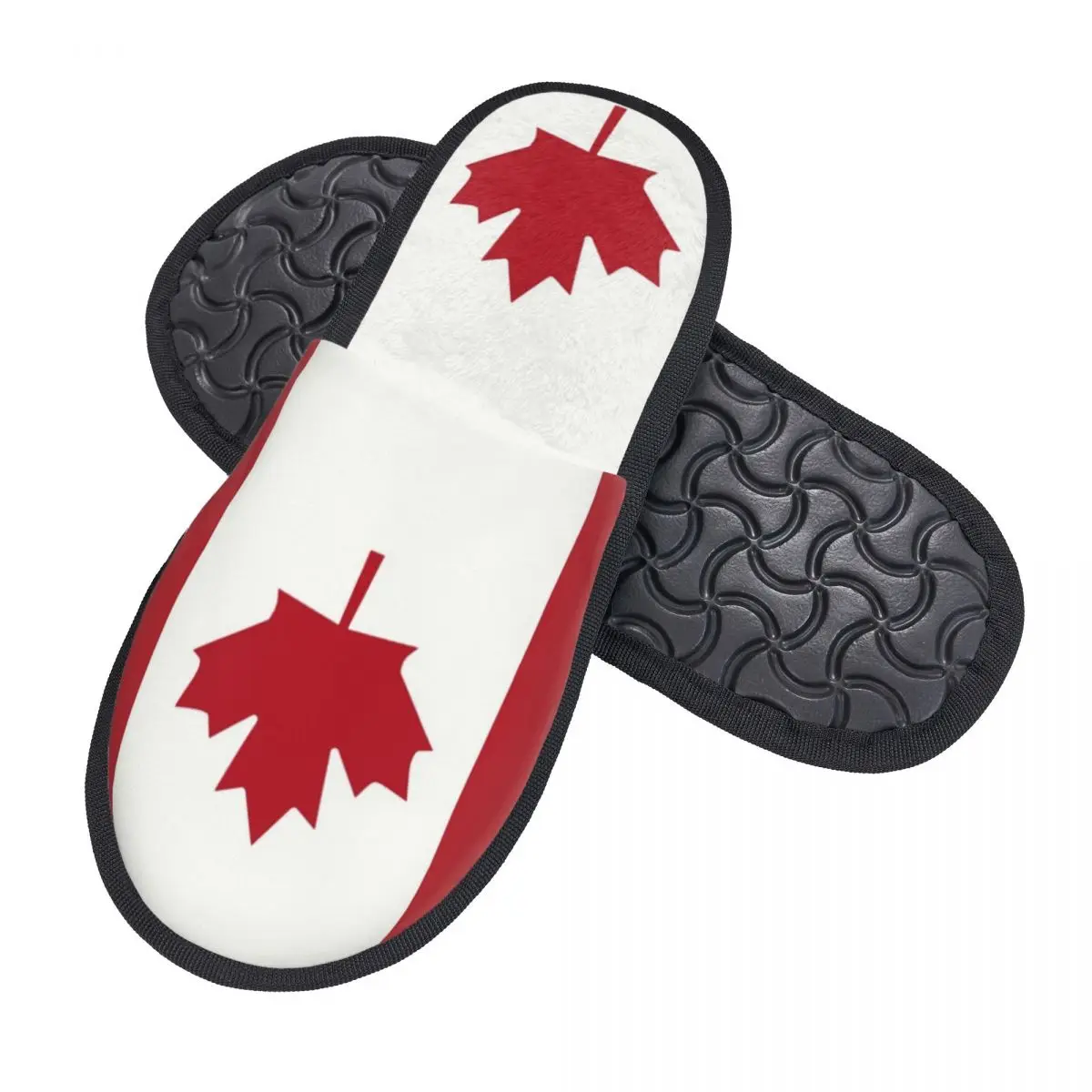 Custom Flag Of Canada Soft Memory Foam House Slippers Women Patriotism Cozy Warm Anti-Skid Slipper