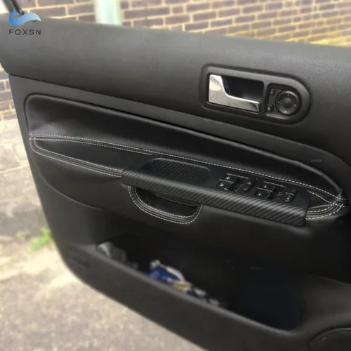 Imagen 1 del producto Para VW Golf 4 MK4 Bora Jetta 1998 1999 2000 2001 2002 2003 2004 2005 solo LHD 4 puertas Panel de reposabrazos cubierta de cuero embellecedor interior