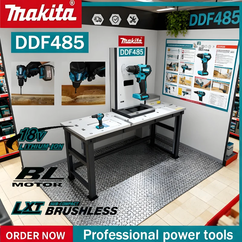 

Makita DDF485 Multi-function Screwdriver Impact Brushless Drive Rechargeable Brushless Drill 10MM LXT Compact Cordless Tool