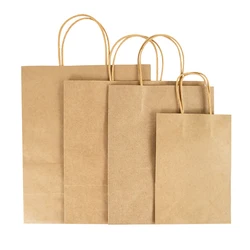 5Pcs Large Kraft Paper Gift Bags Vegetable Fruit Candy Packing Bag Birthday Wedding Gift For Guest Home Storage Supplies