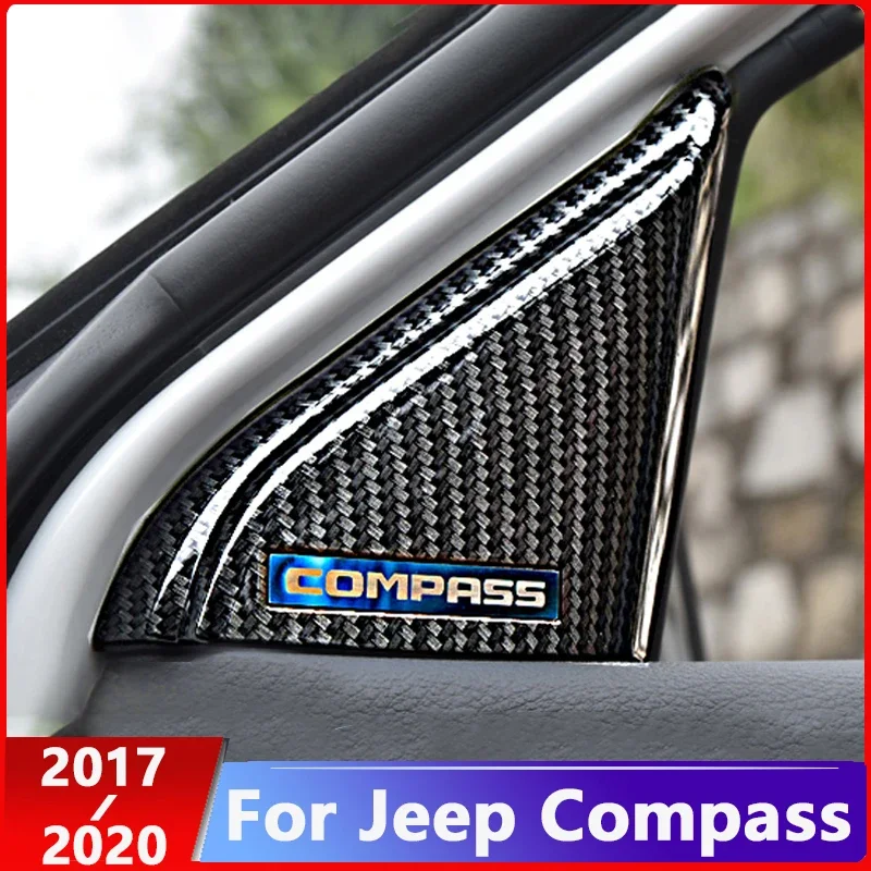 ABS Car Window A Pillar Colum Trim Cover Frame Sticker Decoration Fit For Jeep Compass 2017 2018 2019 2020 Interior Accessories view 2