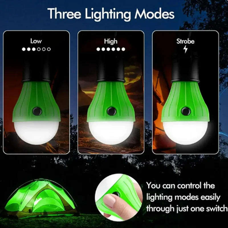 Portable LED Light Bulb Camping Tent Outdoor Waterproof Hanging Lamp SOS Emergency Lights Battery Lantern BBQ Camping Light Tool