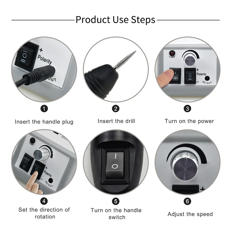 Máquina de broca de unhas 20000 rpm, lixa de unhas elétrica para géis acrílicos, kit de ferramentas de manicure e pedicure para remoção de esmalte de arte de unha