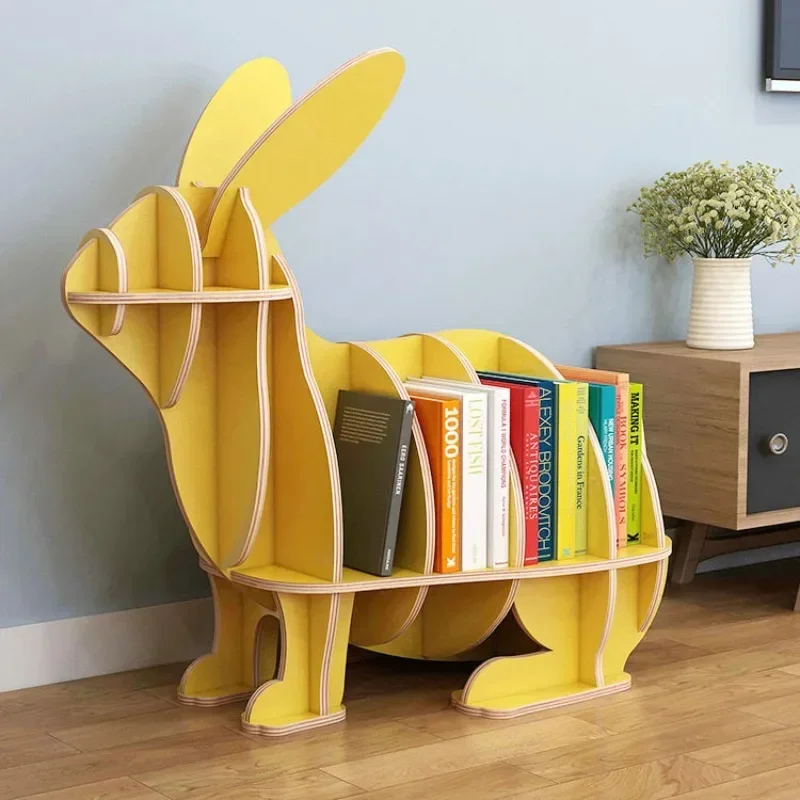 Rabbit kindergarten school creative children bookshelf animal shape shelf store home decoration floor ornament