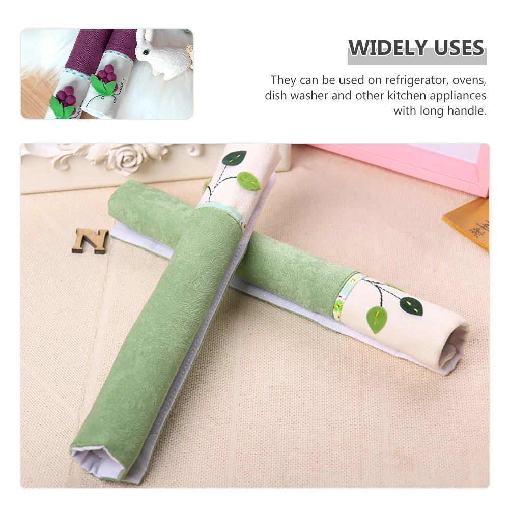 

2Sets Refrigerator Gloves Design Protective Washable Fridge Handle Covers for Kitchen Appliance Door Freezer