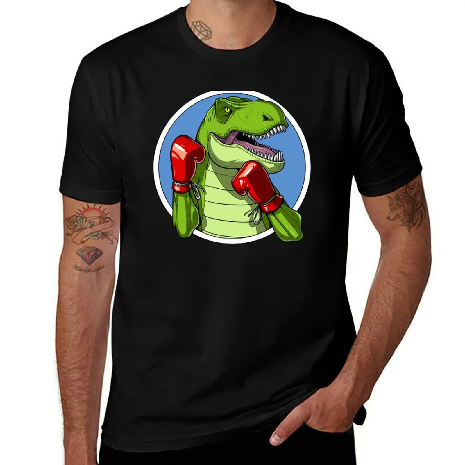 T-Rex Dinosaur Boxing T-Shirt Casual Light Summer Short Sleeve Top