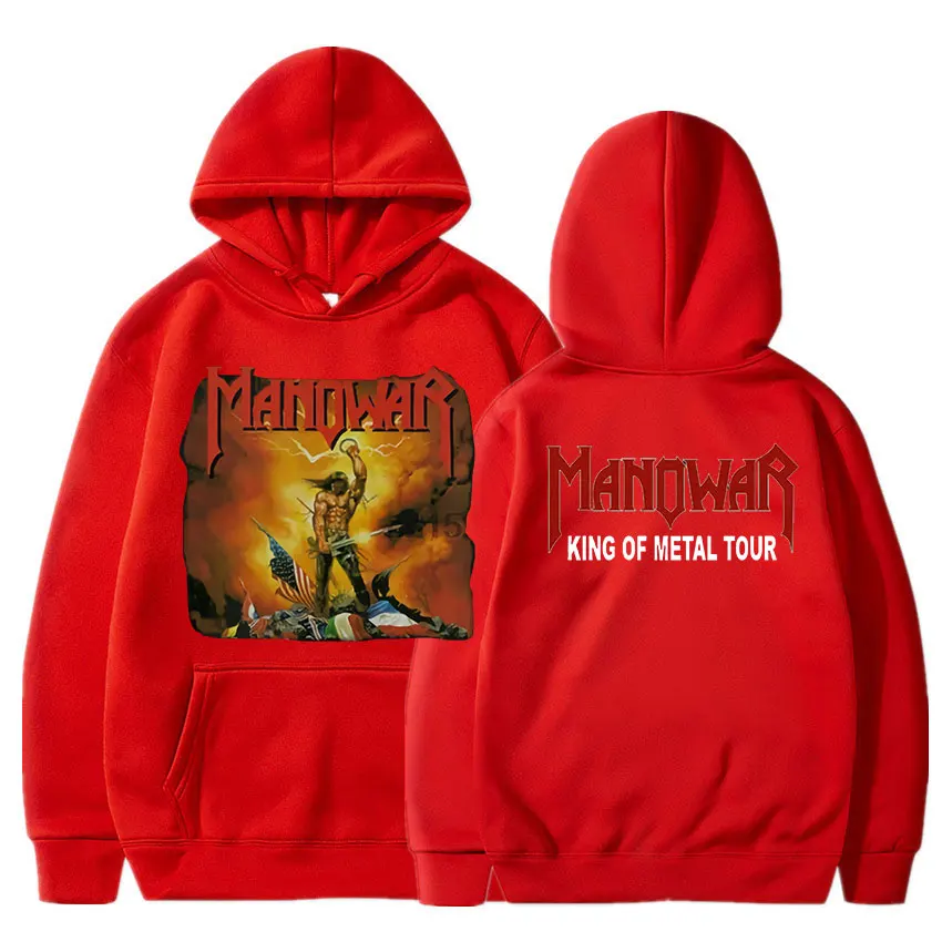 Rare Manowar Kings of Metal VTG 1989 felpa con cappuccio in cotone moda uomo Streetwear felpa con cappuccio top