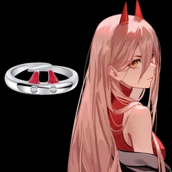 Anime Chainsaw Man Ring Power Blood Demon Adjustable Finger Rings for Women Men Cosplay Jewelry Accessories Gift