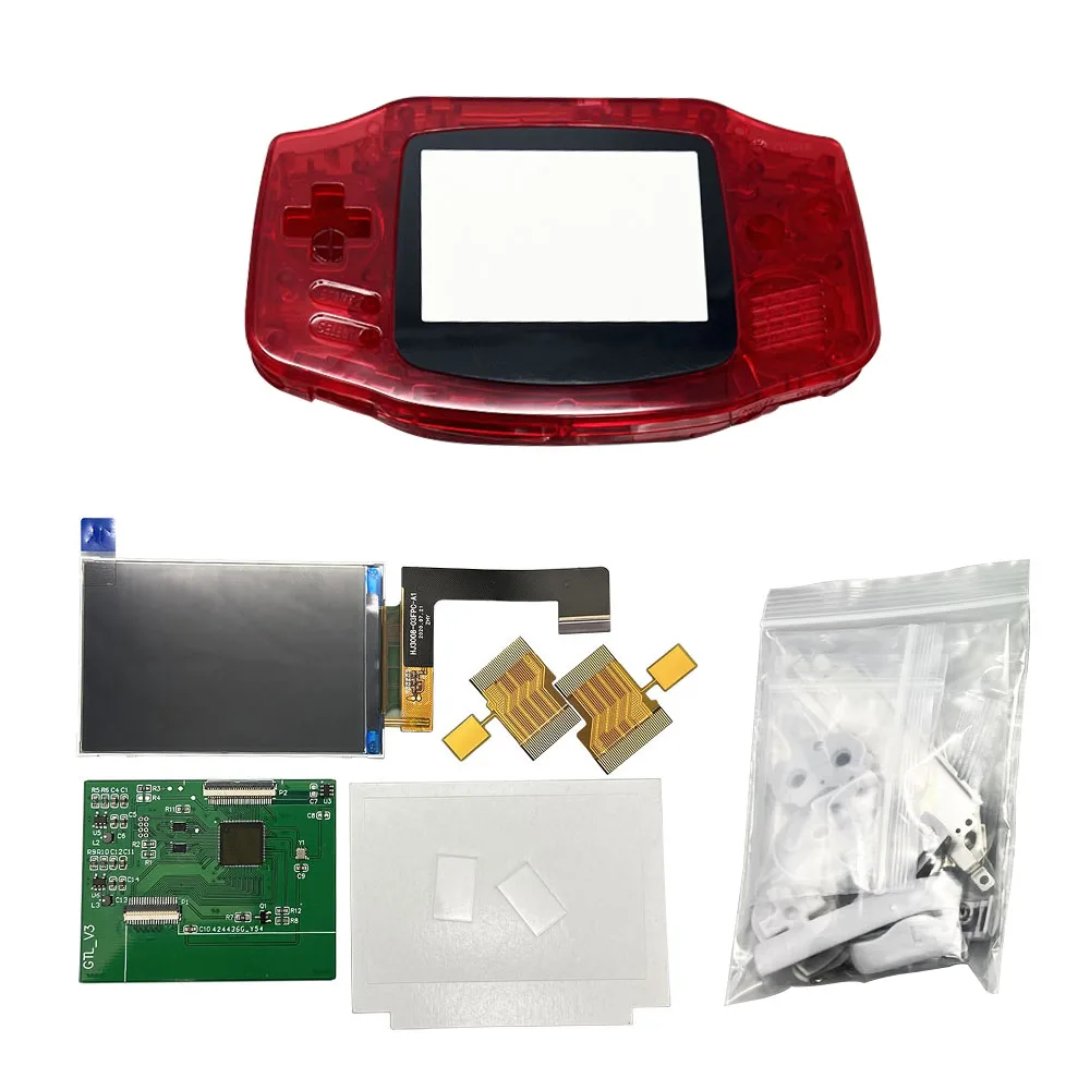 Kit layar LCD kecerahan tinggi IPS 3.0 inci baru dengan cangkang perumahan berkualitas tinggi untuk Gameboy Advance GBA, tidak perlu memotong cangkang