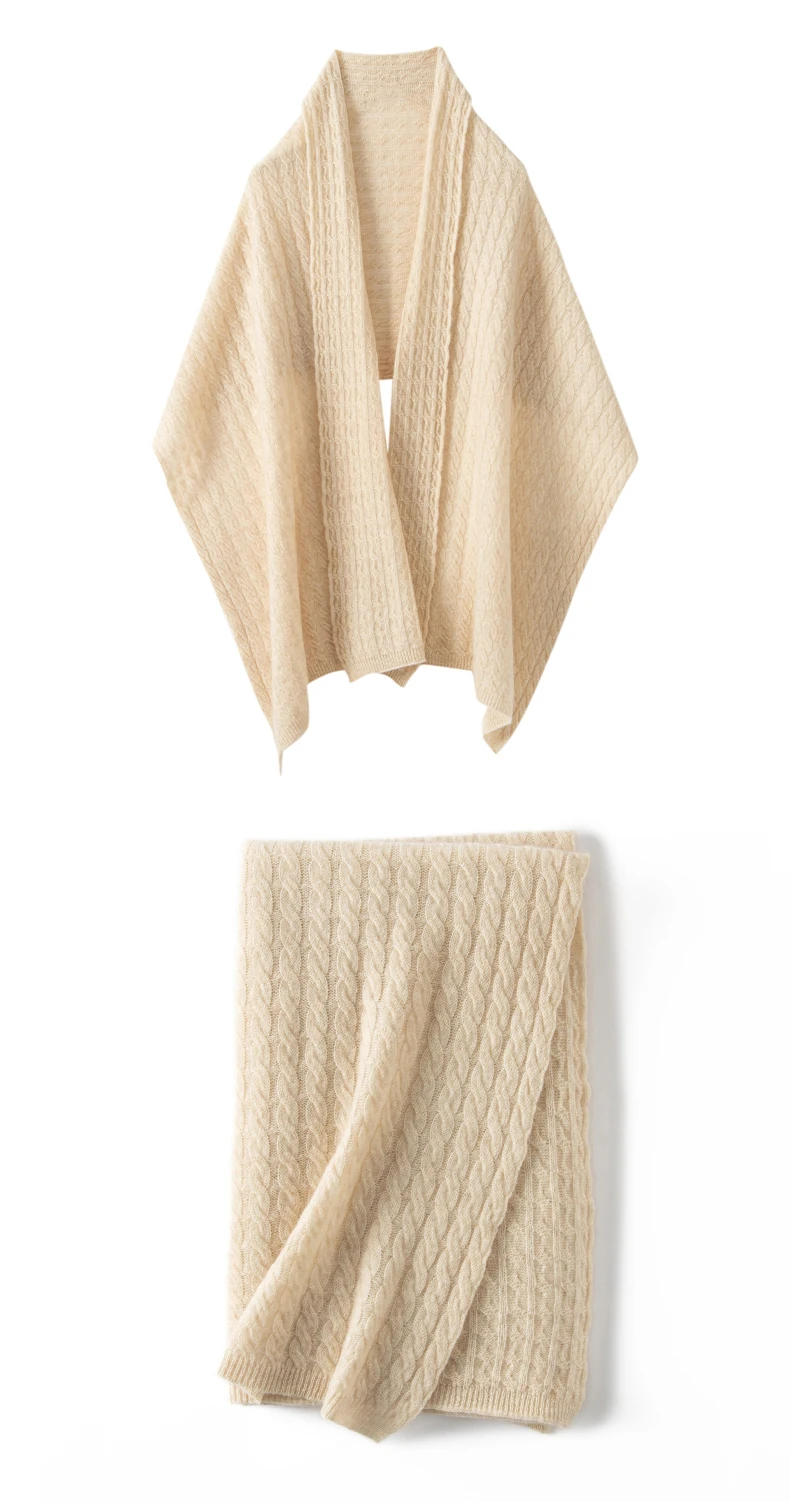 35% Cashmere Knit Scarf Size 170*50cm Women Autumn Winter Outdoor Warm Scarf Multi-purpose Shawl Wrap