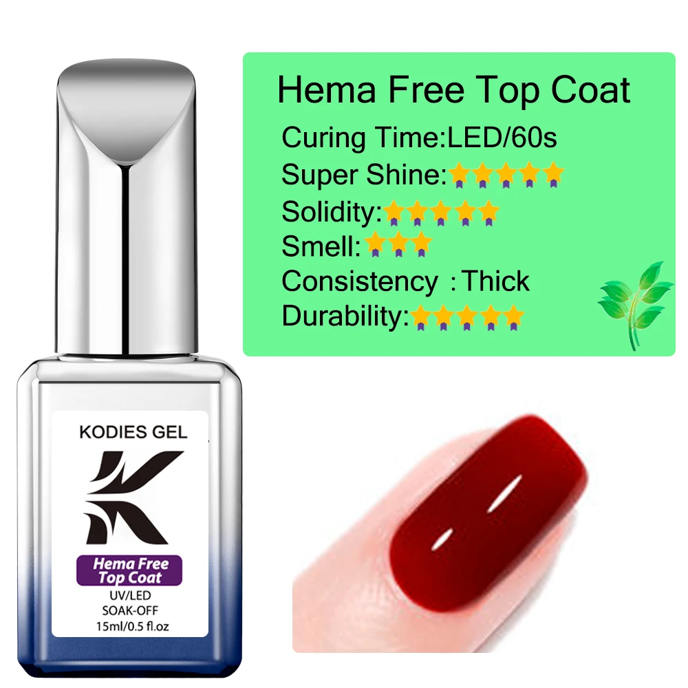 KODIES GEL 2 stks/set HEMA Gratis Gel Nagellak Basislaag Top Coat Kit Clear Healthy Foundation Gel Vernis Semi Permanente UV Gel