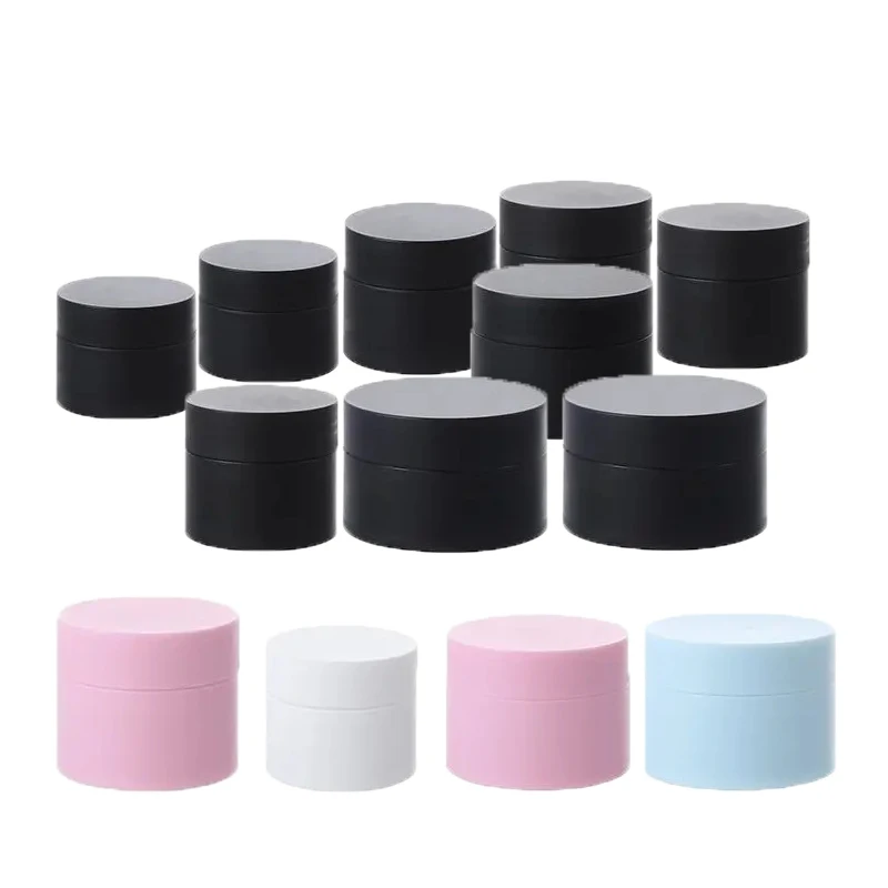 30Pcs 10g/15g/20g/30g/50g Refillable Bottle Travel Face Cream Jar Cosmetic Plastic Box Portable Empty Tight Waist Container