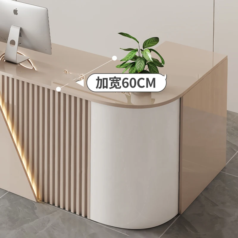 Simple Trendy Desk Table Exquisite Luxury Classic Premium Reception Desk Modern Beauty Recepcion Mostrador Office Furniture