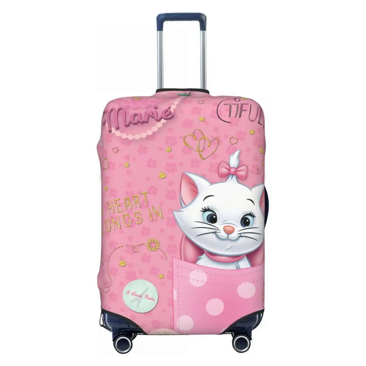 

Cartoon Aristocats Marie Cat Luggage Cover Elastic Kitten Travel Suitcase Protective Covers Suit For 18-32 inch