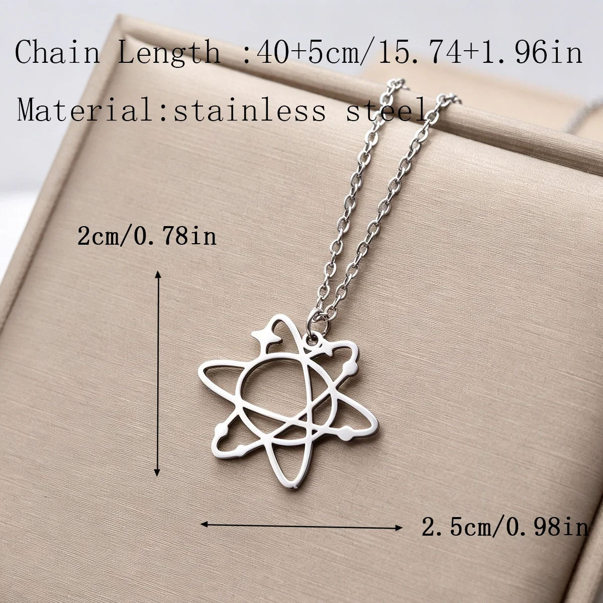 Kinitial Women Gold Color Pendant Necklace The Bigbang Theory Atom Physics Chemistry Science Stainless Steel Choker Necklaces