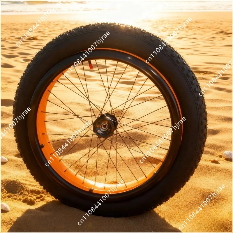 Orange 24 Inch 4.0 Wide Fat Inflatable Wheelchair Tire Anti Slip Sand Snow In Stock Replacement Parts For Manual Wheelchair