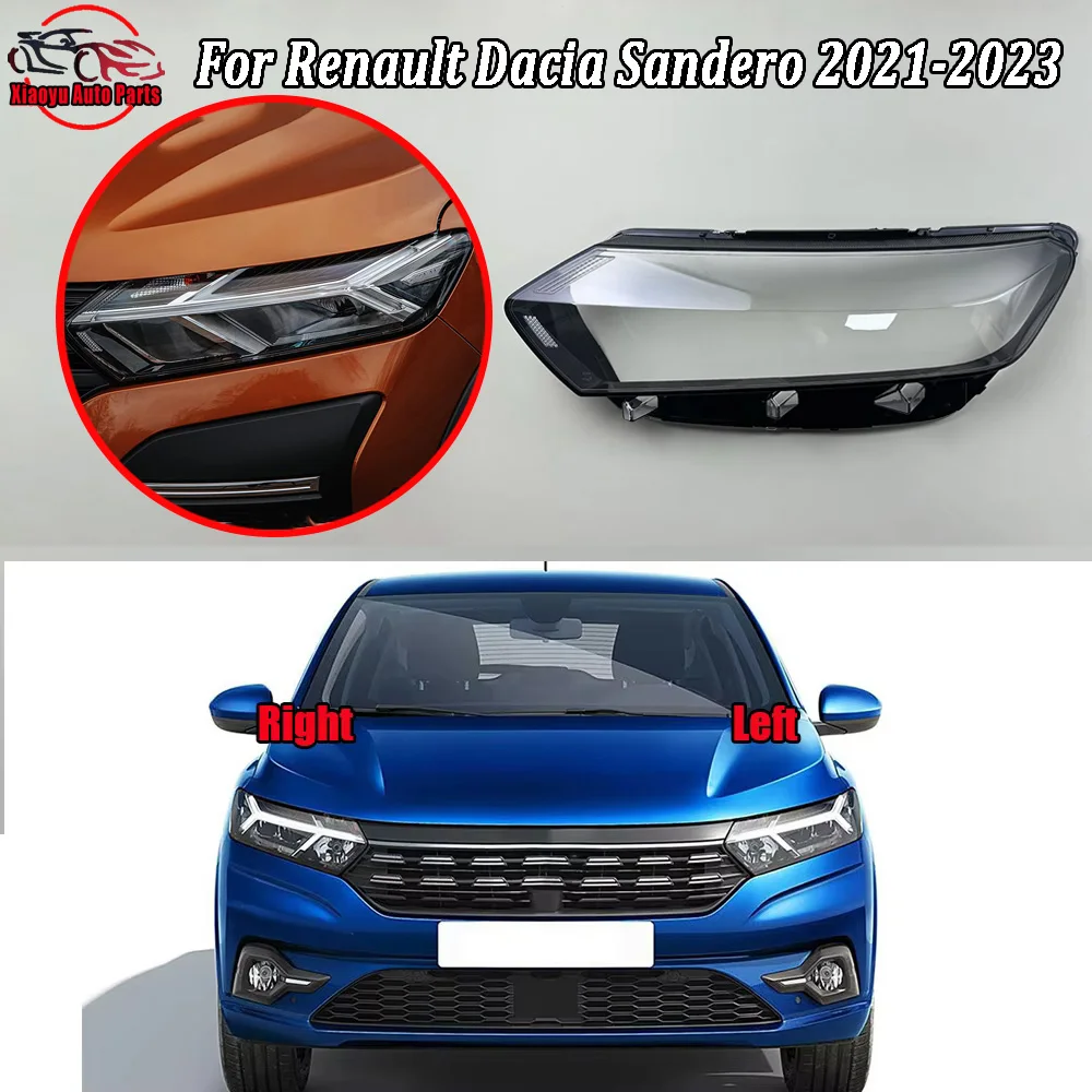 Scheinwerferabdeckung Scheinwerfergehäuse Transparente Linse Plexiglas Ersatz für Original-Lampenschirm 2021 2022 2023 Für Renault Dacia Sandero