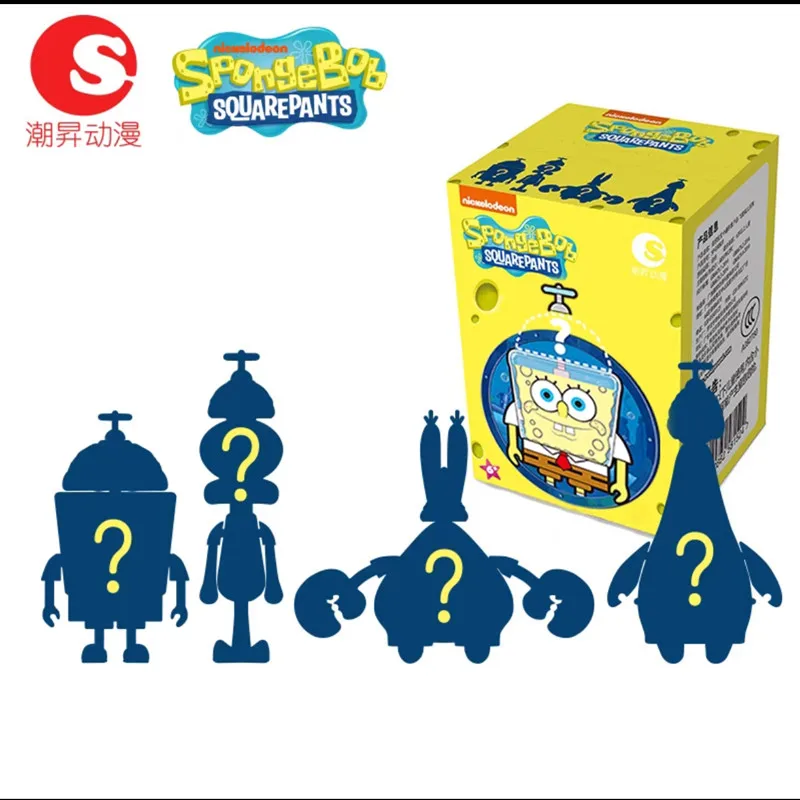 Original SpongeBob SquarePants The Hardcover Bizarre Exploration Clothing Series Building Block Blind Box Toys For Kids Gift
