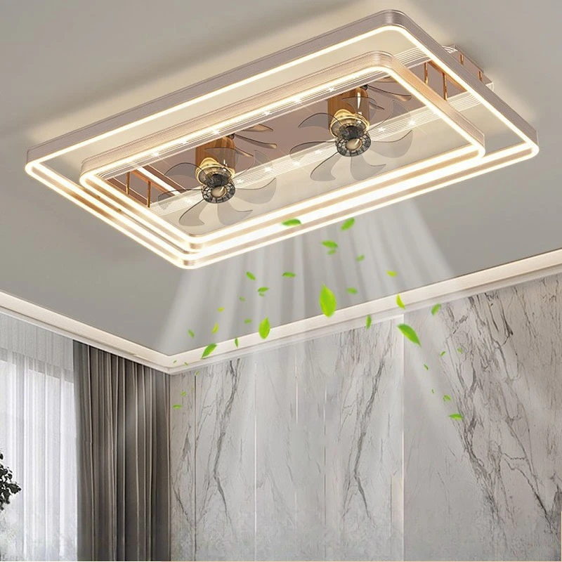 Modern Minimalist Shaking Head Ceiling Fan Lamps Aluminum Parlor Creative Indoor Ceiling Fan Lights Household Bedroom Restaurant