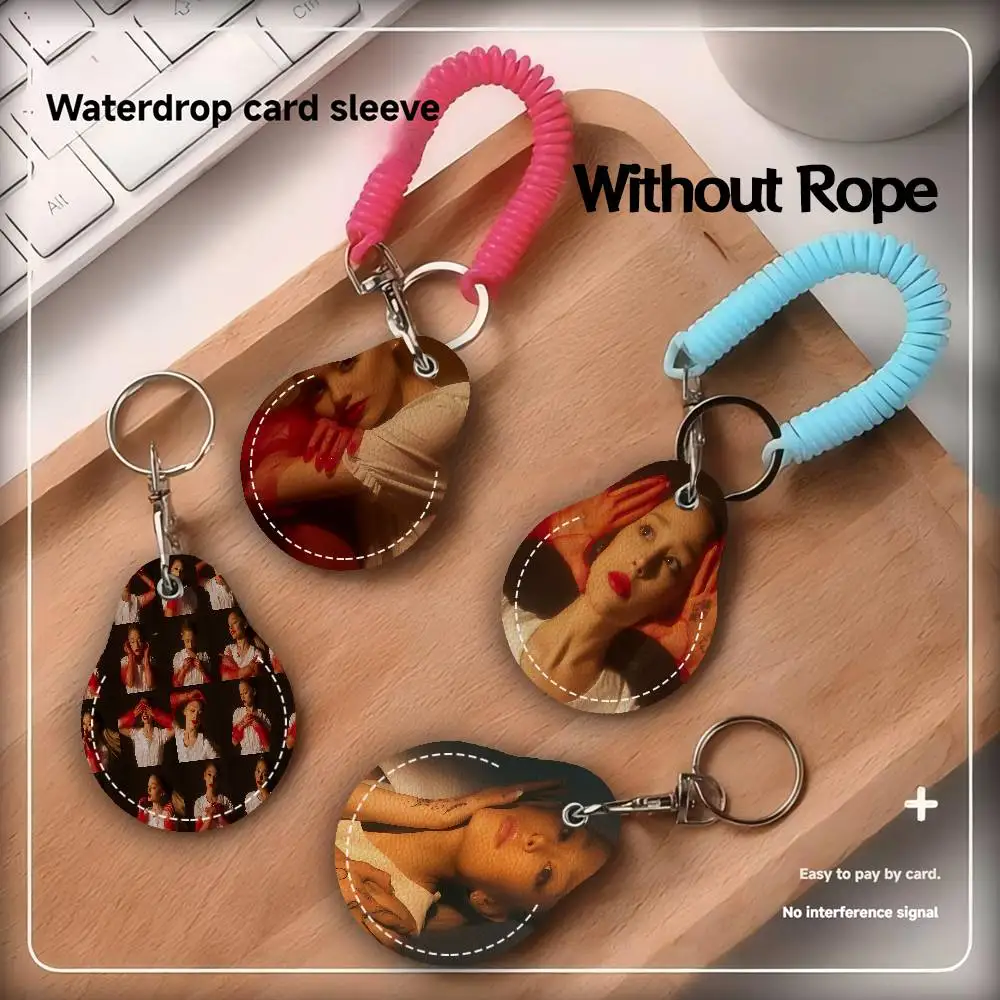 A-ArianaS Hot Singer G-GrandeS Mini Drop Shape Community Access Card Holder Elevator Card Sensor Drop Card Protector Keychain