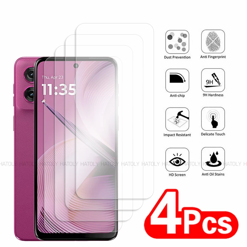 2/4PCS Screen Protector For Motorola Moto G55 Tempered Glass Motorola Moto G55 Full Glue Phone Glass Film For Motorola Moto G55