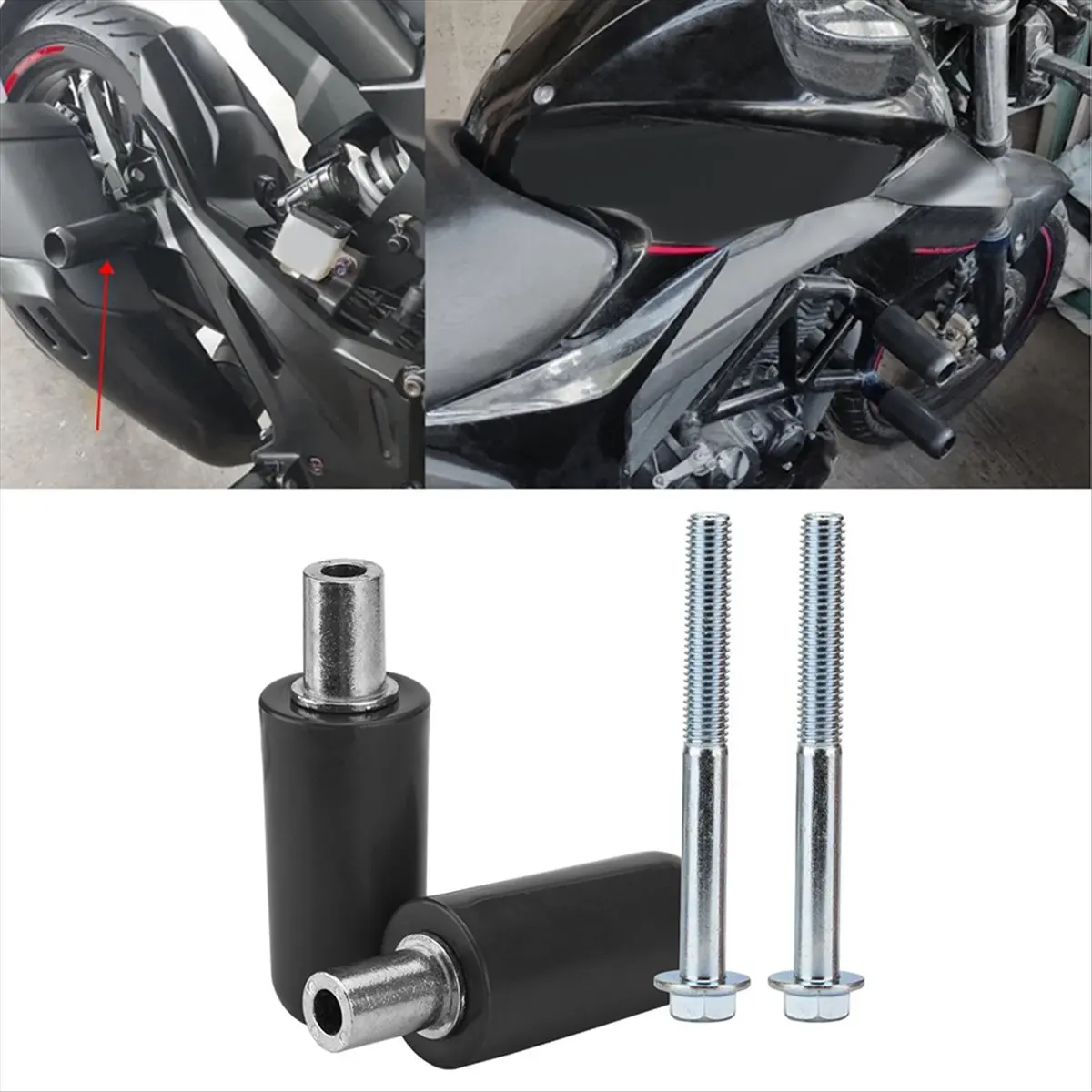 Compatible Universal Motorcycle Frame Sliders Anti Crash Protector Stick for Ducati Multistrada 950 Suzuki Gsr 600 Yamaha R3
