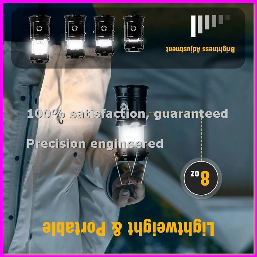 

Набор из 4 солнечных фонарей для кемпинга, USB-фонари с зарядкой, портативные водонепроницаемые солнечные светильники, аварийные фонари для дома и улицы - ABLA