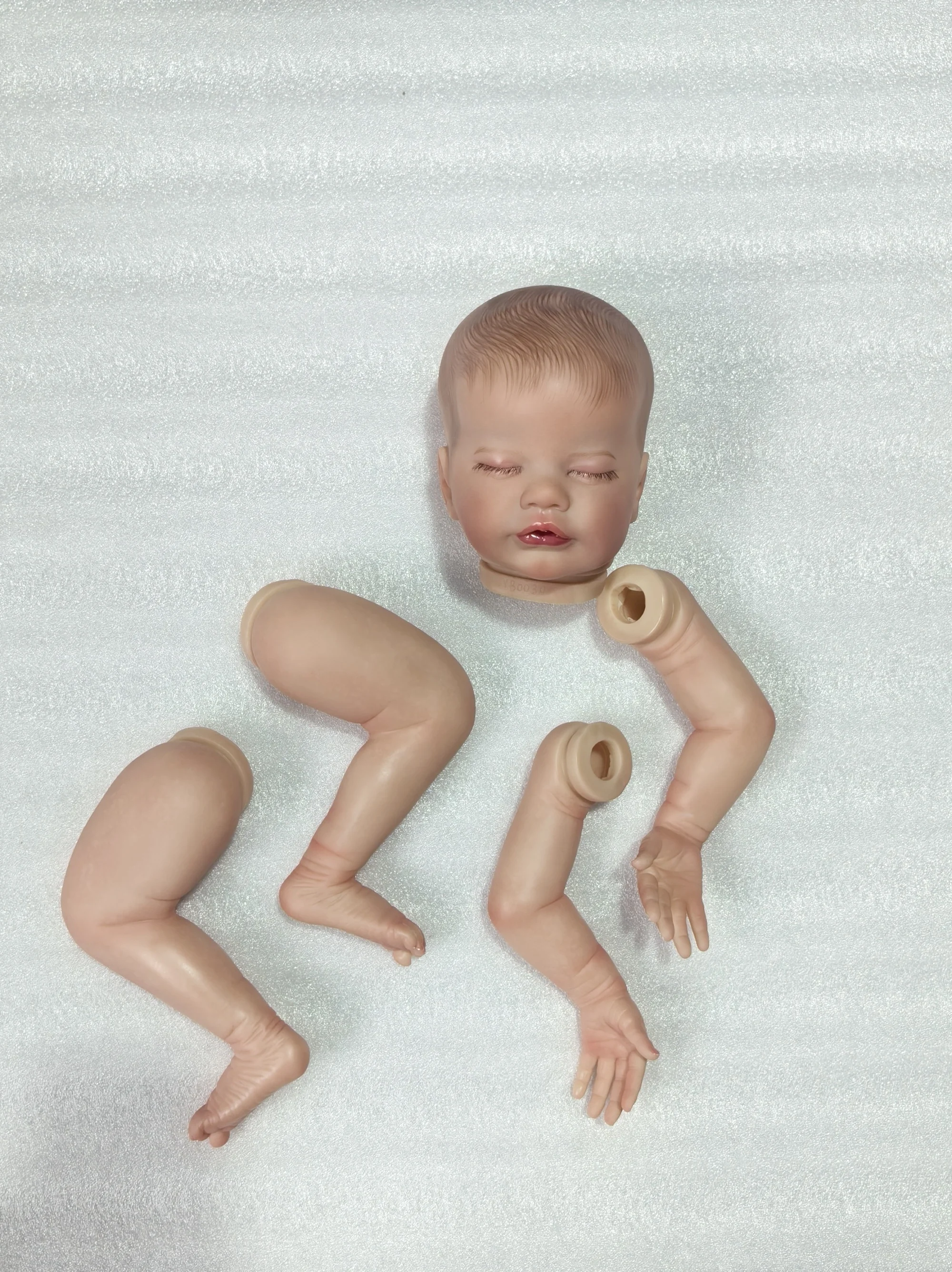 NPK 19-inch Lifelike Finished Doll Primrose Asleep/Awake Detailed Vein Structure Realistic Size Painted Kits Collectible Figure