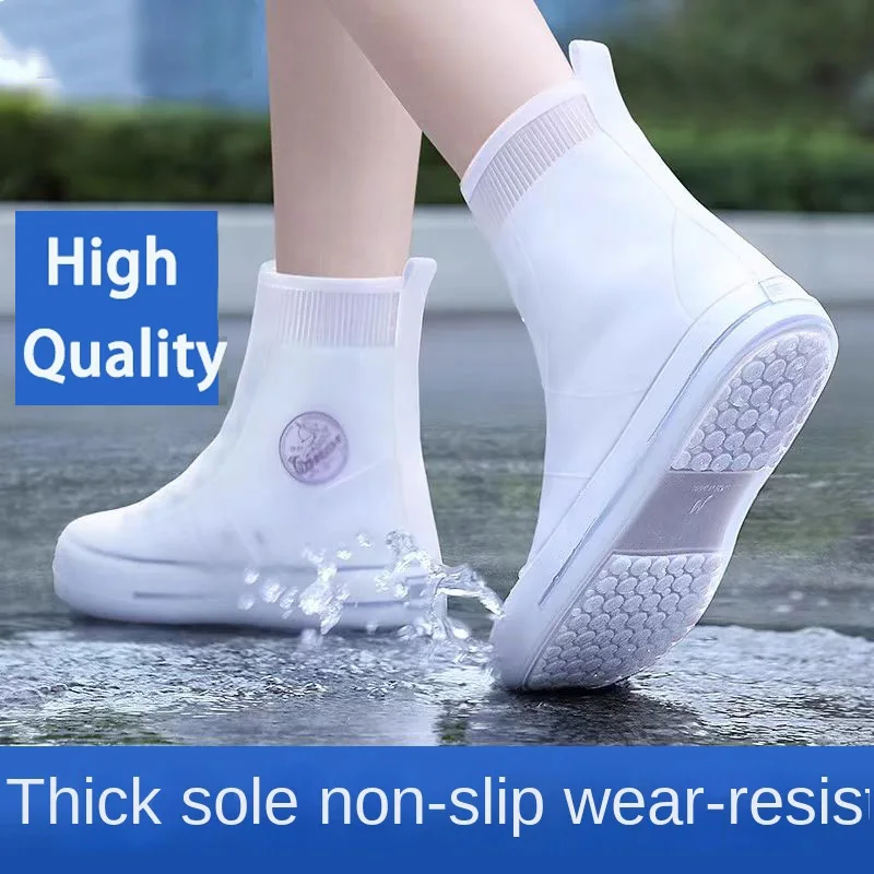 

Rain Boots Cover Silicone Rain Boots Waterproof Shoe Cover Children Rainy Day Outdoor Rain Boots High Tube Thickened Non-slip