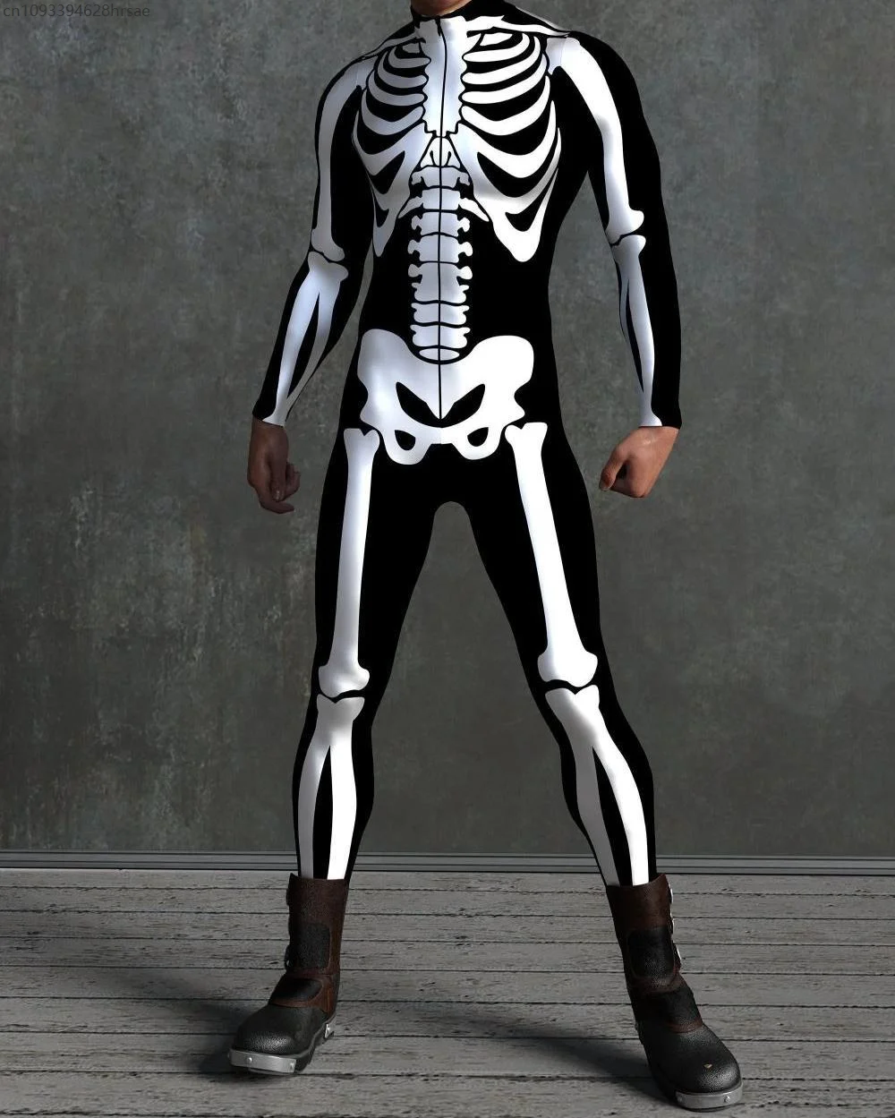 

AP 2025 Men Cool Cyber Punk Armor Jumpsuit Cosplay Bodysuit Steampunk Costume Halloween Party Shows Zentai Suit