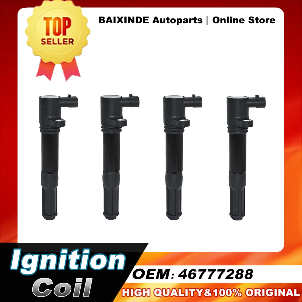 1/4PCS 46777288 Ignition Coil for Fiat 500 2009-2011 Punto 2007-2008 2013 l4 1.4L