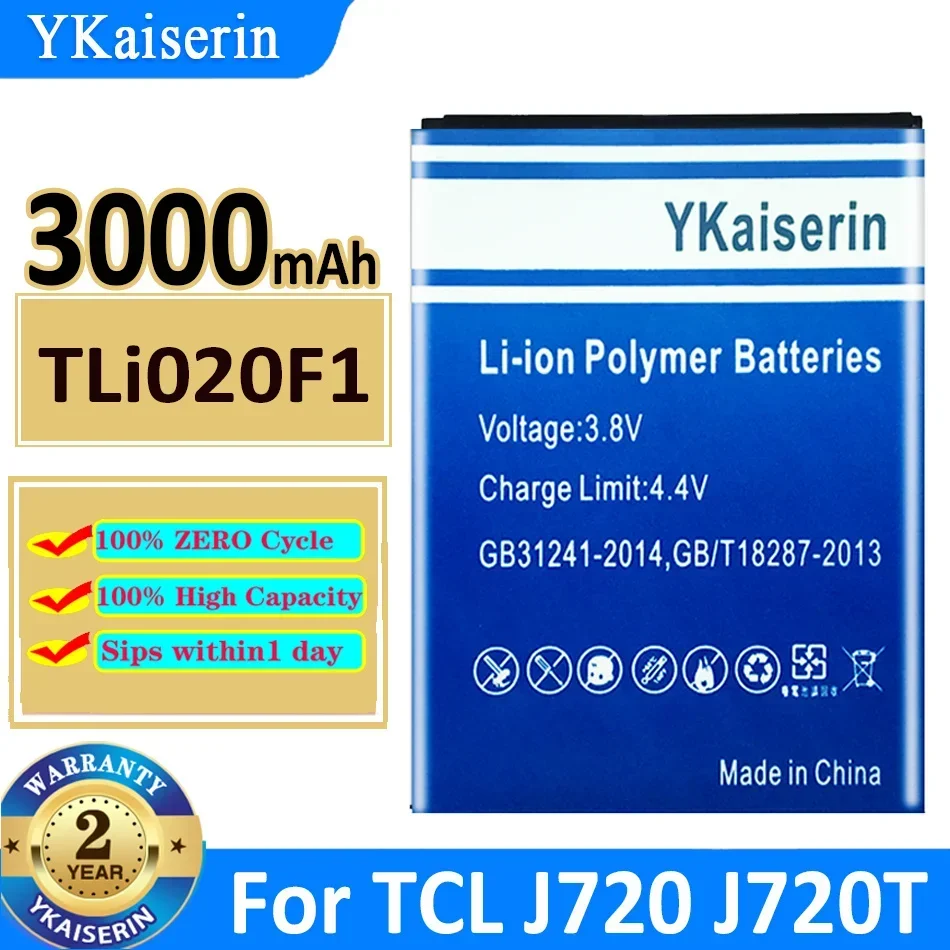 3000mAh YKaiserin Battery TLi020F1 For TCL J720 J720T J726T J728T For Alcatel one touch pop 2 pop2 5042d C7 OT 7040 7040D