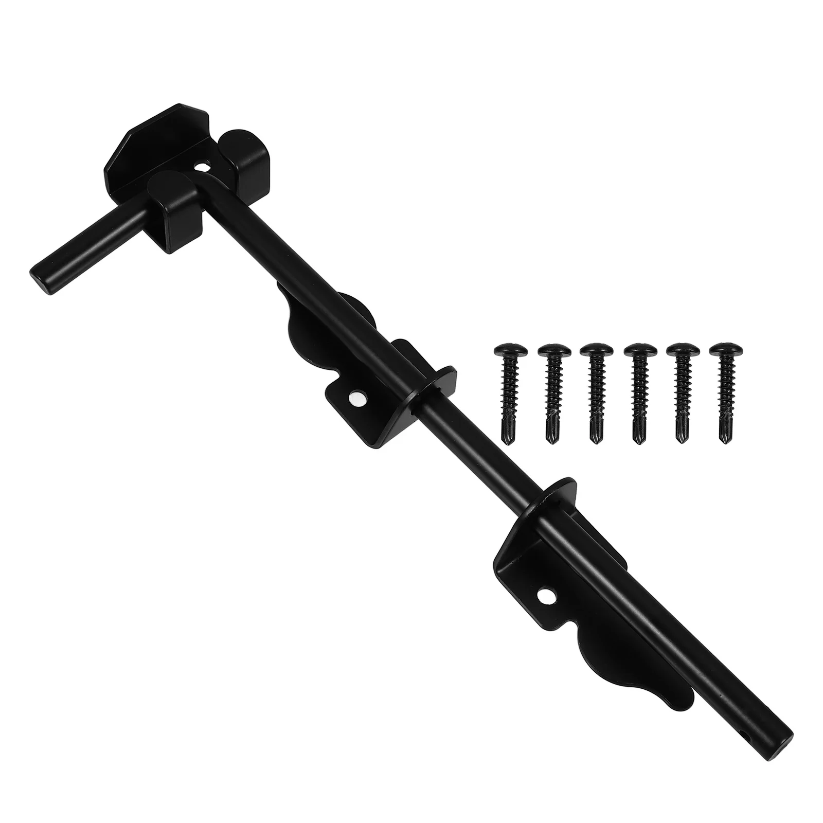 

Door Latch Cane Bolt Heavy Duty Black Spray Wood Gate Hardware Fence Lock Durable Long Lasting Wooden Doors