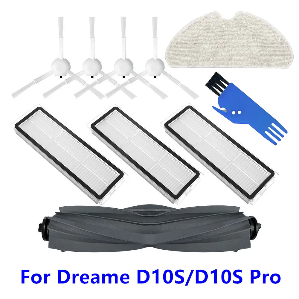 For Dreame D10S Main Side Brushes  Hepa Filters Mop Pad For Dreame D10S Pro Vacuum Cleaner Parts