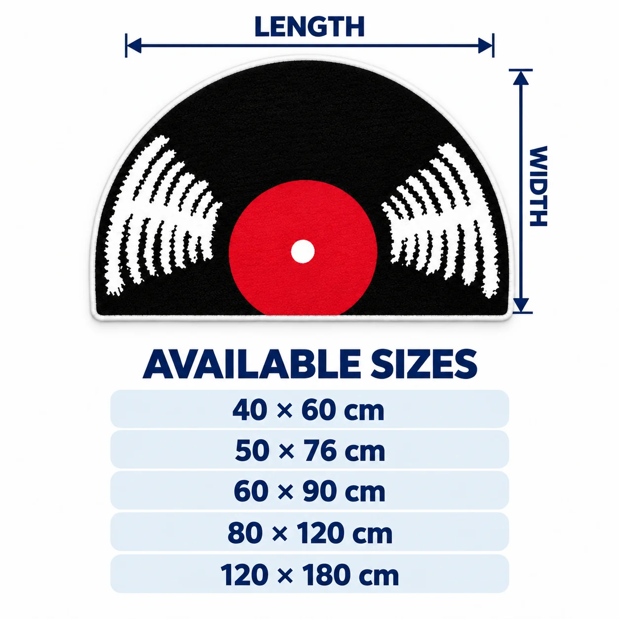 Black Vinyl Record Shaped Area Rug, Retro Music Floor Mat for Bedroom Living Room Studio, Cool Music Lover Dark Art Home Decor
