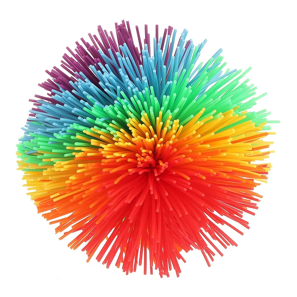 6cm/9cm Rainbow Ball Anti-Stress Monkey Stringy Balls Rainbow Fidget Sensory Ball Baby Stretchy Ball Bouncy Stress Balls