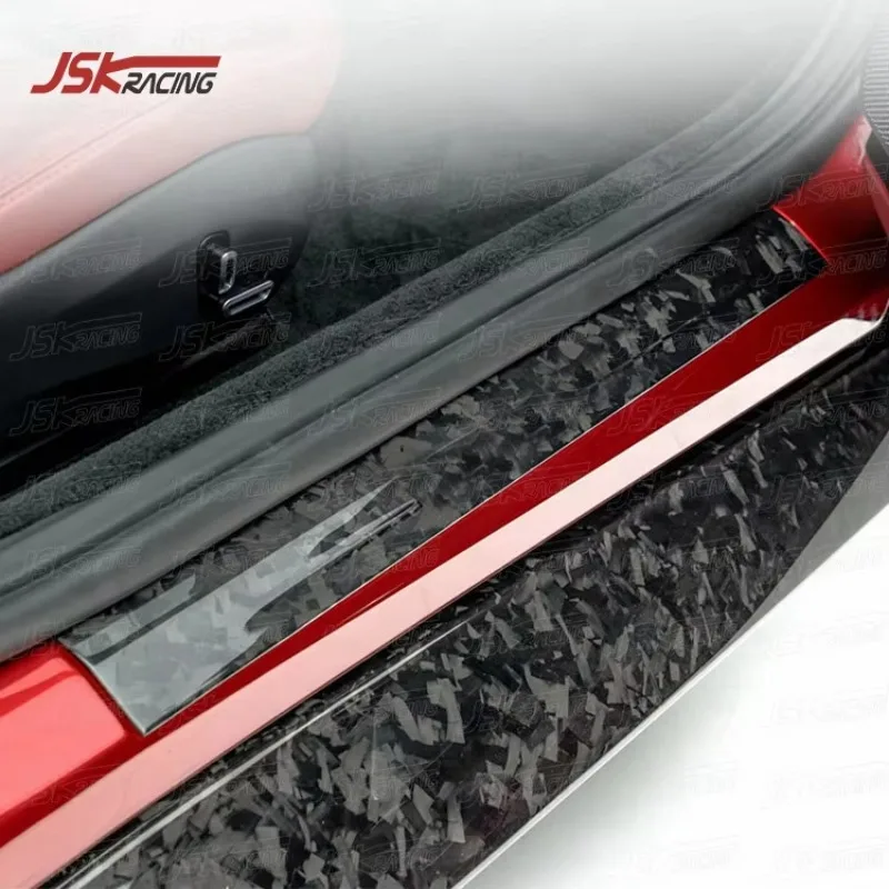 

Mans Style Dry Forged Carbon Fiber Door Sills For 2020-2022 Ferrari Roma