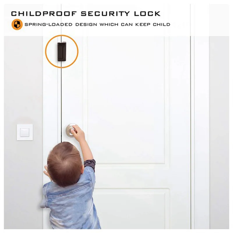 3Pcs Home Security Door Reinforcement Lock - Child Proof Door Locks For Front Door Child Safety Lock Door Locks Easy To Use-N33R