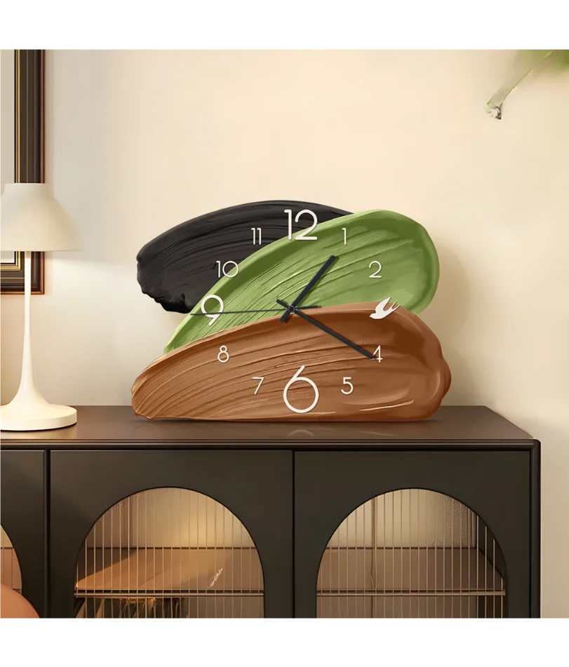 

Mid-Century Modern Desk Clock Retro Wall Silent Analog Timepiece Vintage-Inspired Tabletop Minimalist Home Office Quiet
