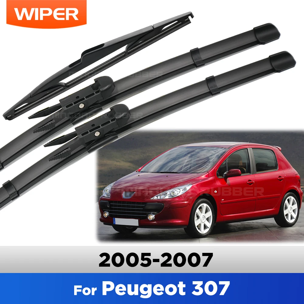 

For Peugeot 307 2005-2007 2006 Wiper Front & Rear Wiper Blades Windshield Windscreen Window Brushes 28"+26"+14"