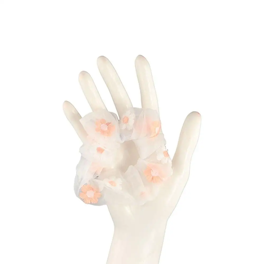 

Girls Korean Embroidery Hair Accessories Flowers Elastic Rubber Band Hair Tie Hair Rope Scrunchie