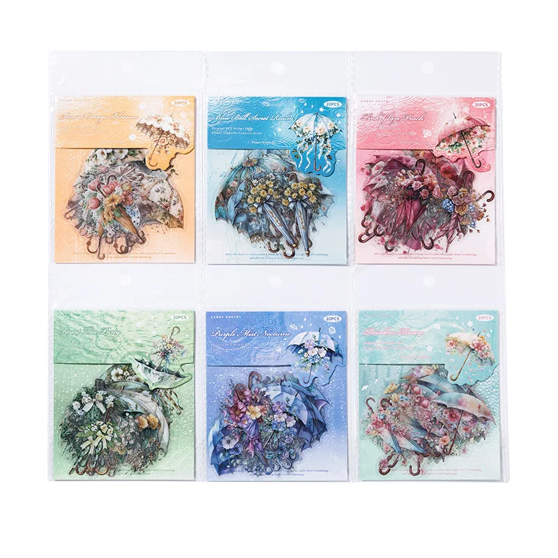 20pcs/lot Kawaii Stationery Stickers Umbrella Concerto Diary Decorative Mobile Stickers Scrapbooking DIY Craft Stickers view 5