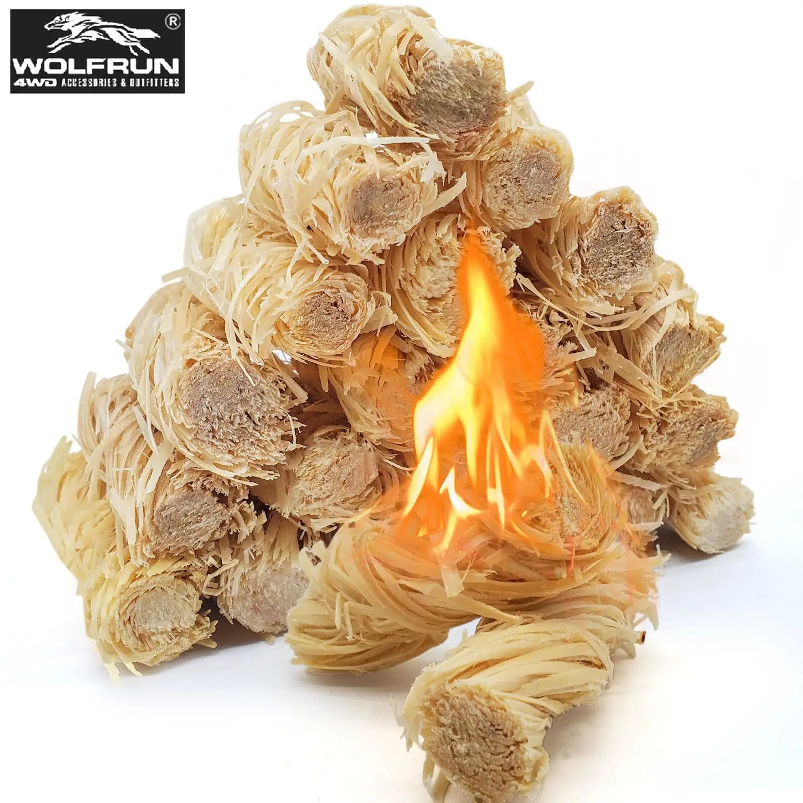 Arrancador de fuego Natural para barbacoa, rollos de leña, tiras de madera de cera impermeables, arrancadores de fuego de carbón para exteriores para chimenea, estufa de barbacoa