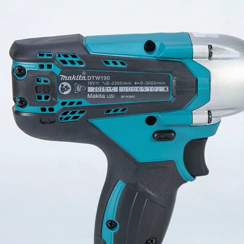 Imagem -03 - Makita-chave de Impacto sem Fio Dtw190 18v Bateria de Lítio de Alto Torque Pistola de Reparação Automática Chave Elétrica Ferramentas Elétricas Originais