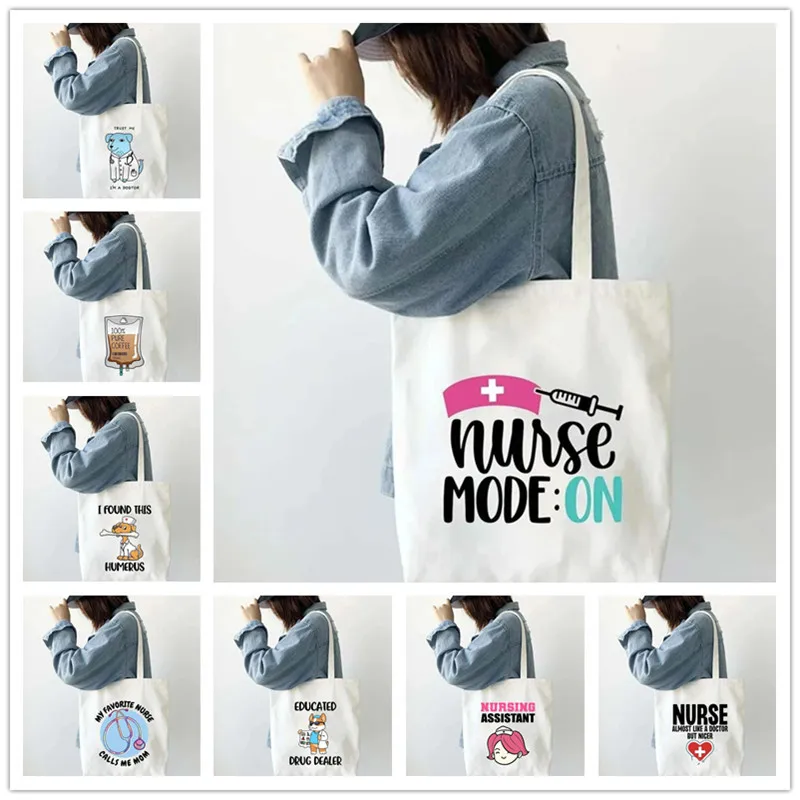 

Graphic Harajuku Shopper Bag Anatomy Doctor Nurse Women Tote Bags Large Capacity Canvas Shoulder Handbag Fashion Girls Handbags