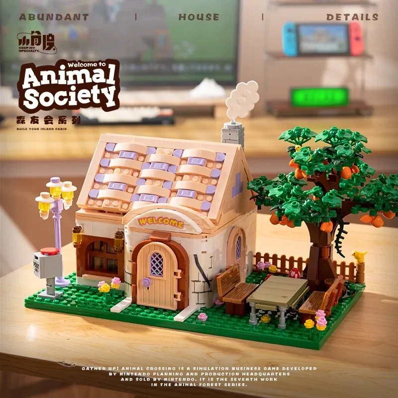 Children's Forest Friends Club Nick Store Girl's House Assembly Small Particle Building Street View Toy Gift