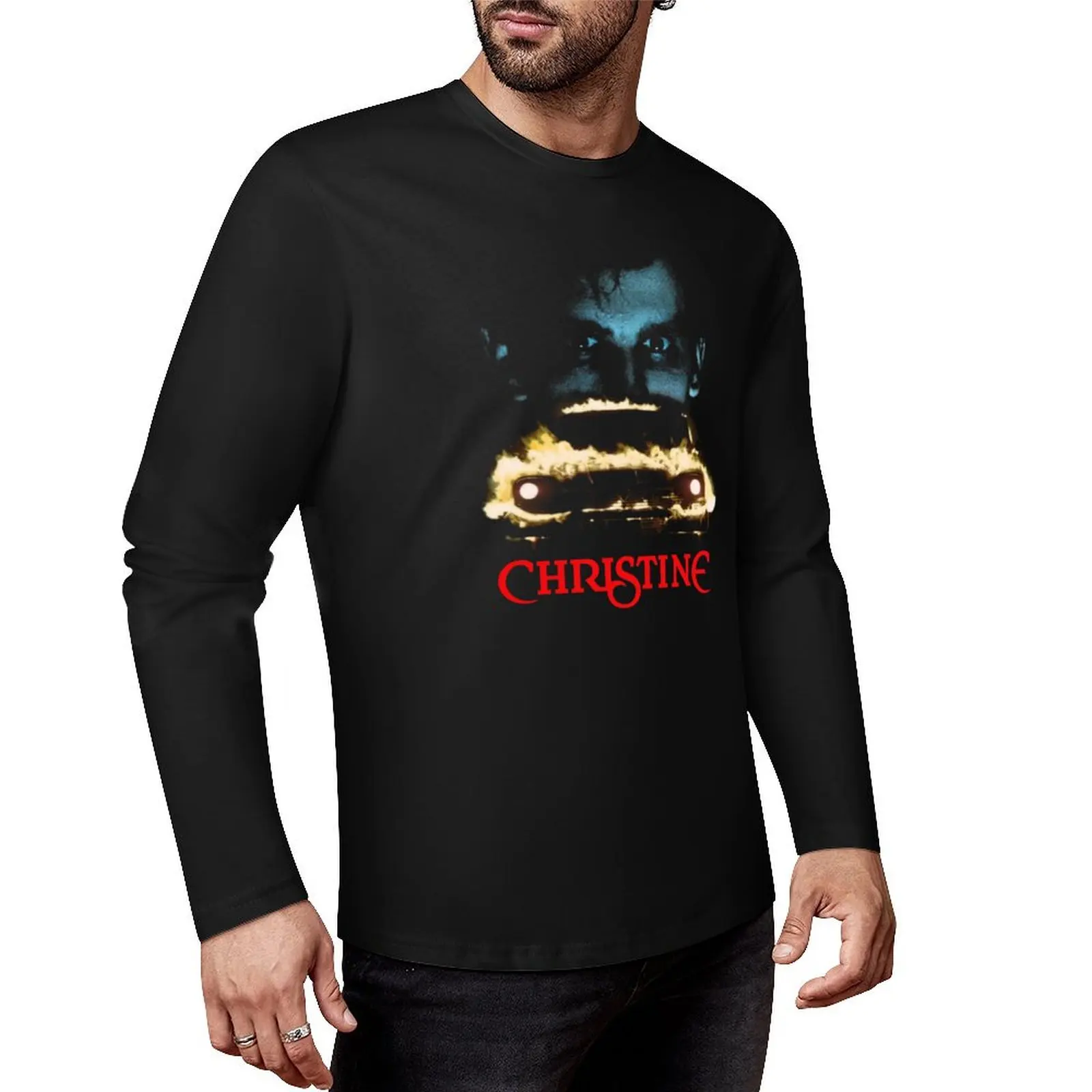 

CHRISTINE Face Long T-Shirt anime clothes plus size t shirts Men's clothing