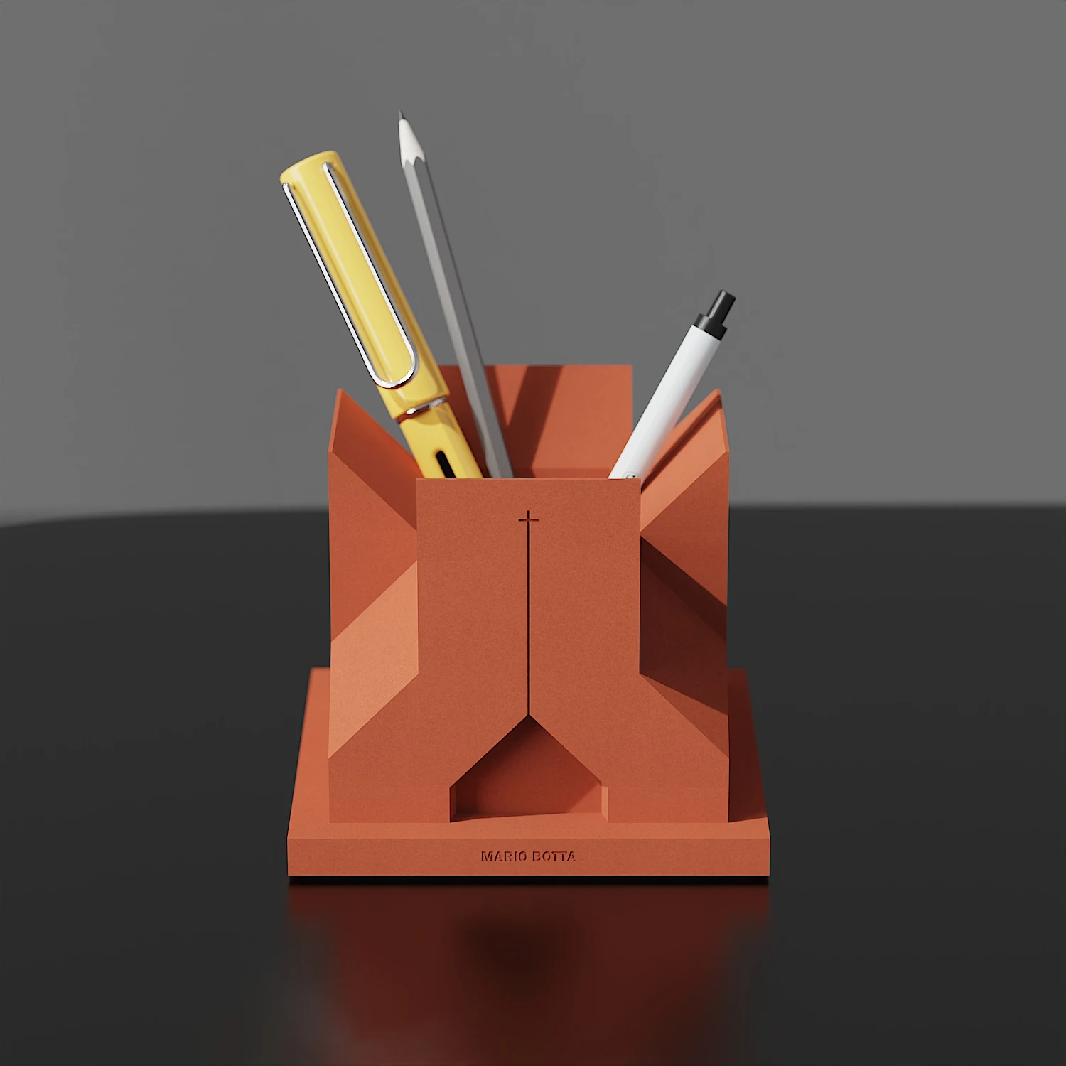 

“Papa Giovanni XXIII” cement sculpture desktop ornament by renowned Swiss architect Mario Botta