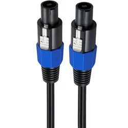 25 feet Male Speakon to Speakon Cables, Professional 12 Guage AWG Audio Cord DJ Speaker Cable Wire with Twist Lock 2 Conductor.