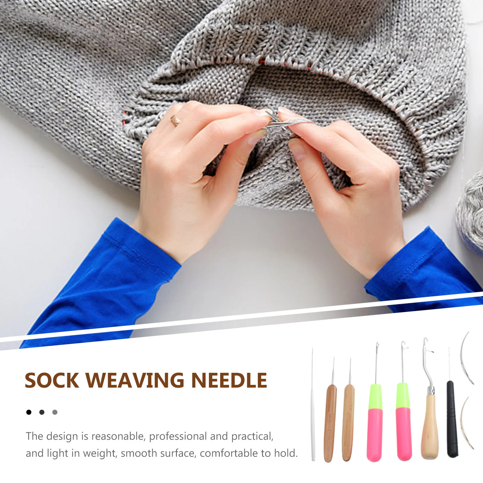 

1Set Knitting Tool Needle Kit Professional Practical Smooth Surface Comfortable Hold Weaving Fabrics Accessories Sock Weaving